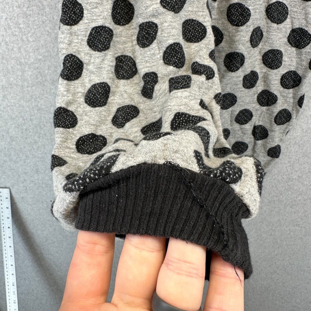 Malina Sweatpants Kids Girls Size 10 Gray Black Polka Dot 100% Cotton Pull On - Picture 3 of 12